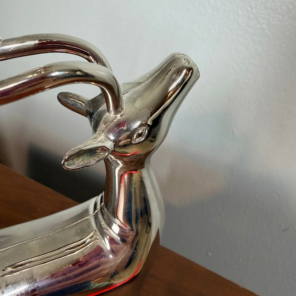 Godinger‎ Reindeer Candelabra Silverplate Christmas Holiday Decor